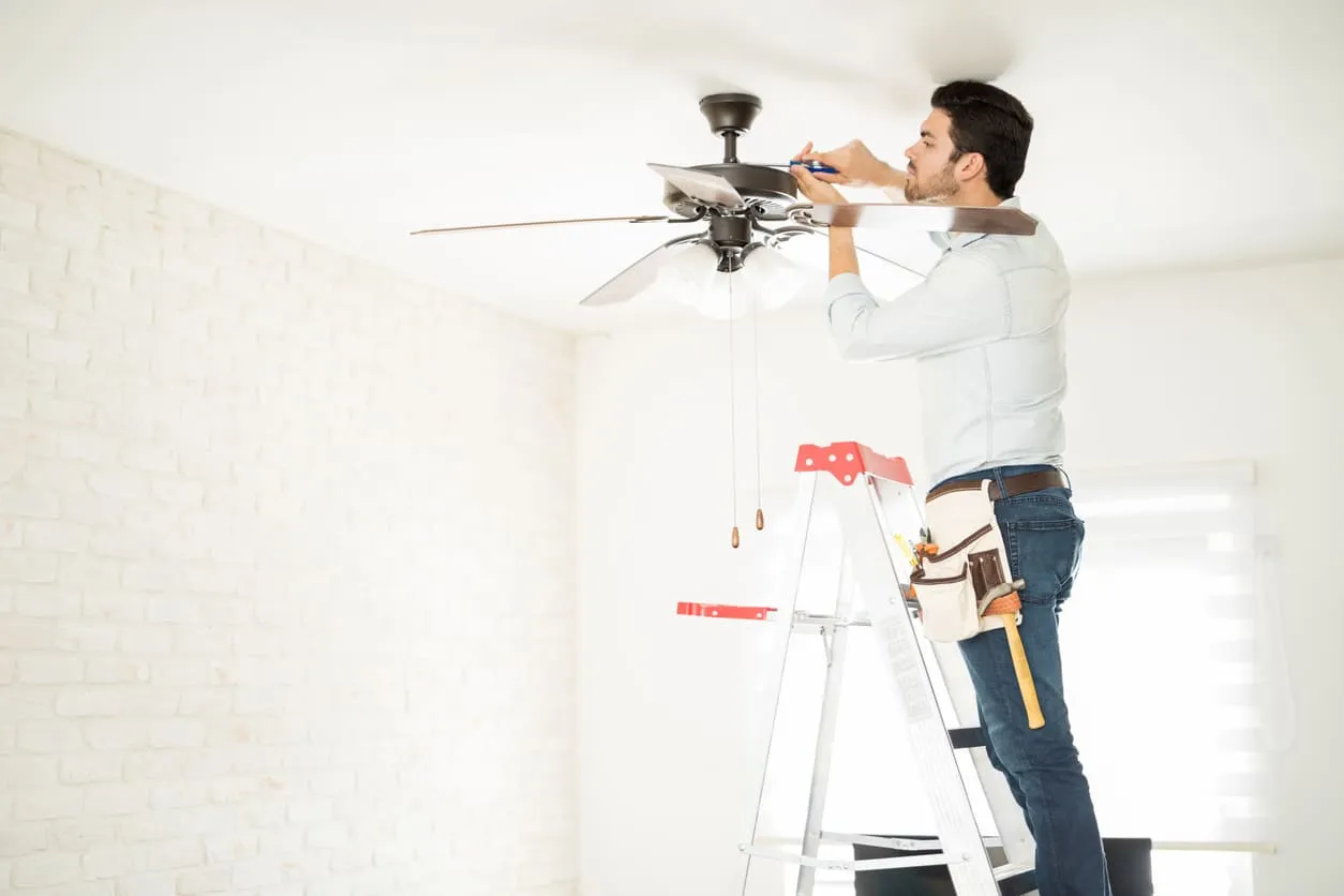 Electrician Fixing Ceiling Fan