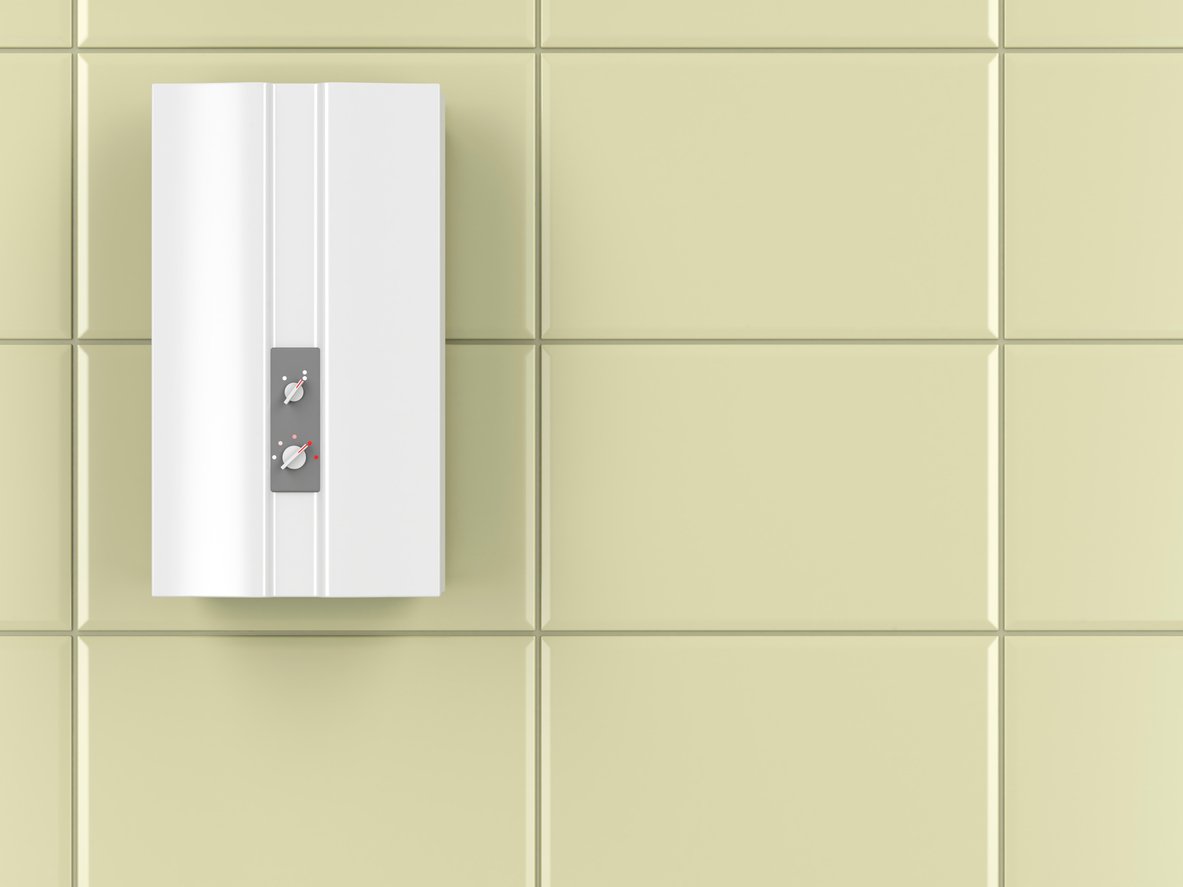 Tankless Water Heater and Green Tile
